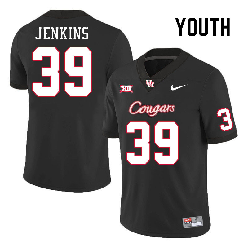 Youth #39 Carter Jenkins Houston Cougars College Football Jerseys Stitched-Black